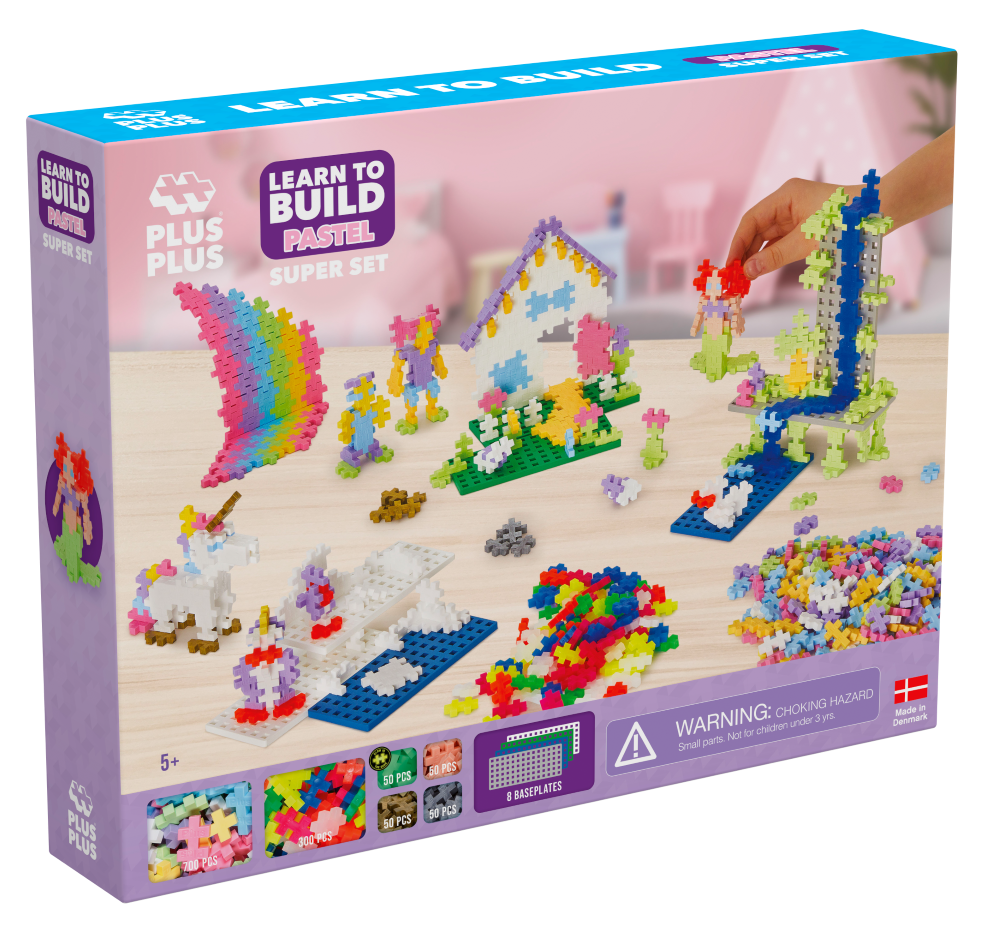 Plus Plus PRADŽIAMOKSLIS, pastelinis, 1200 det.
