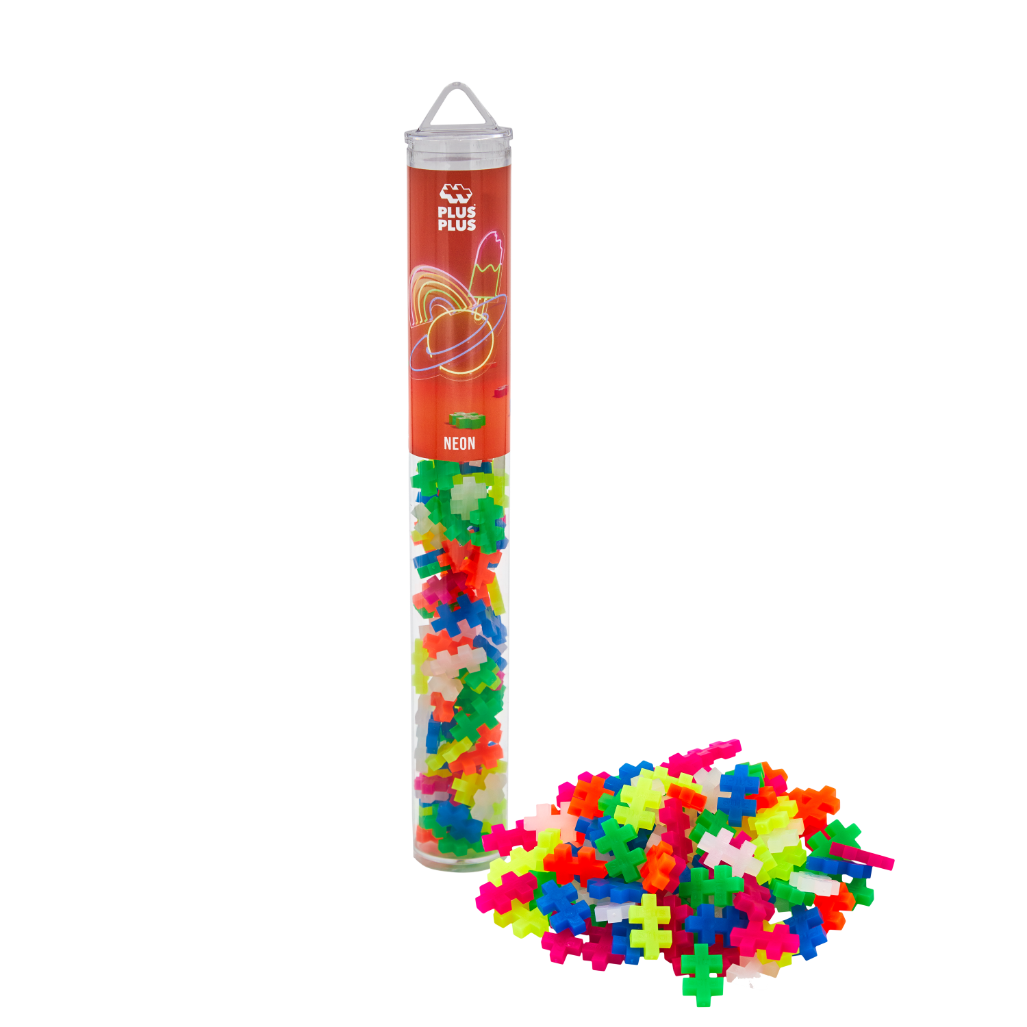Plus Plus konstruktorius, Mini neoninių spalvų, 100 det.