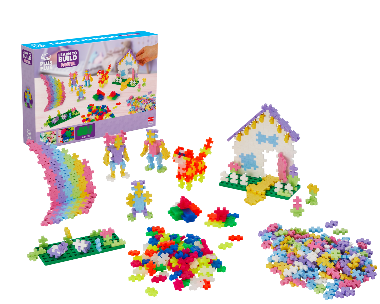 Plus Plus PRADŽIAMOKSLIS, pastelinių-neoninių spalvų