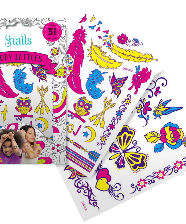 Snails kūno tatuiruotė Neonas N