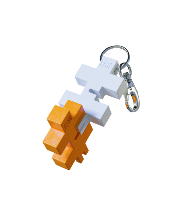 Plus Plus HEXEL DUO raktų pakabukas, balta/oranžinė