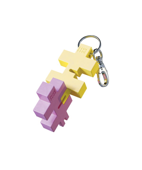 Plus Plus HEXEL DUO raktų pakabukas, pastelinė geltona/rožinė