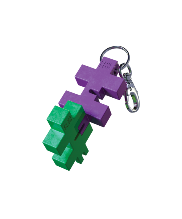 Plus Plus HEXEL DUO raktų pakabukas, violetinė/žalio obuolio