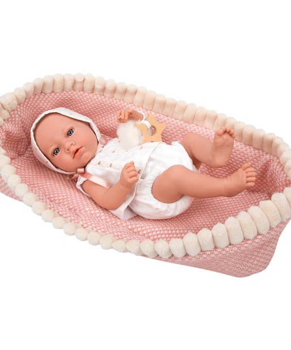 Arias kūdikėlis, mergaitė su rožiniu lopšeliu, 38 cm