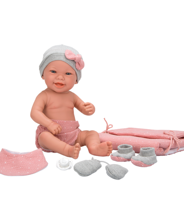 Arias lėlytė Zoe, mergaitė su rožiniu pleduku, 42 cm