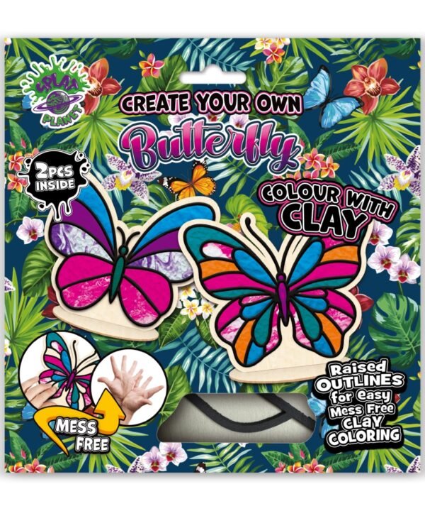 Splat Planet kūrybinis modelino rinkinys su mediniais Drugeliais