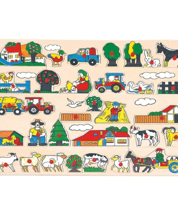 Didelė medinė dėlionė Ūkis, 3+