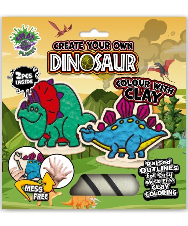 Splat Planet kūrybinis modelino rinkinys su mediniais Dinozaurais