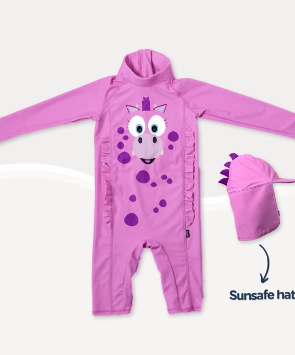 Maudymosi kostiumas, Rožinis Drakonas 18-24 mėn.