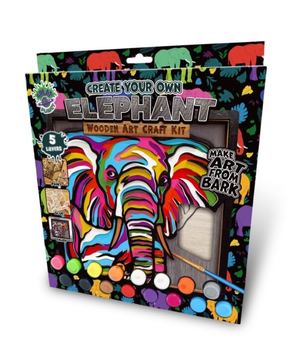 Splat Planet medinis 3D spalvinimo paveikslas, Dramblys