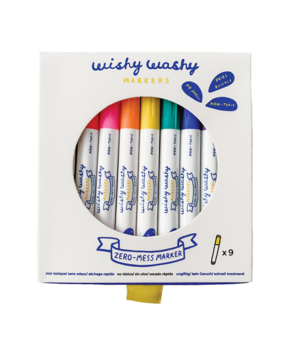 Jaq Jaq Bird nusivalantys Wishy Washy markeriai, 9 vnt.