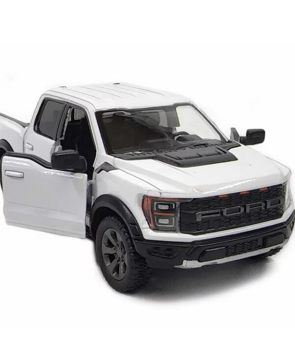 KiNSMART automobilis, 2022 Ford F-150 Raptor, baltas