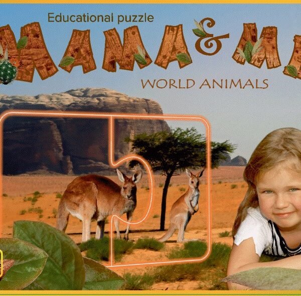 Lavinamoji dėlionė Mama & me, World animals , 2+