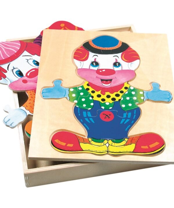 Medinė dėlionė Aprenk linksmąjį klouną Fredą, 3+