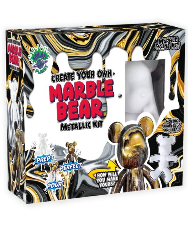 Splat Planet kūrybinis rinkinys Marble Bear, metalika