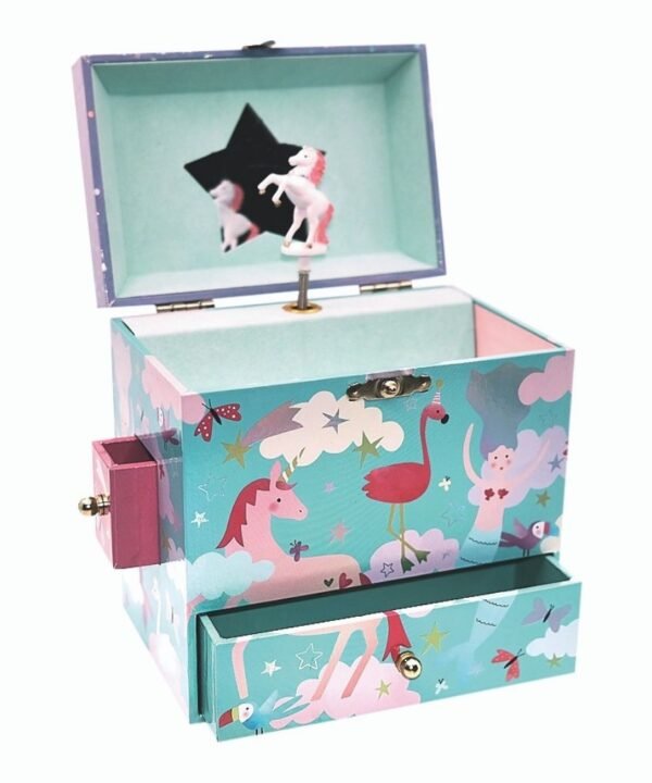 Muzikinė papuošalų dėžutė su pastalčiukais, Fantazija, didelė