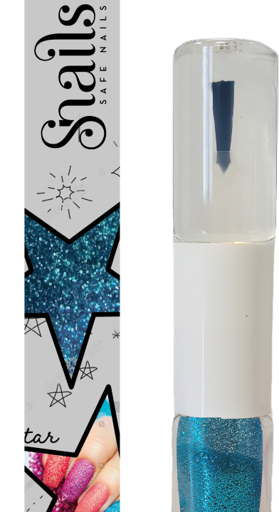 Nagų lako ir blizgučio rinkinys, mėlynas