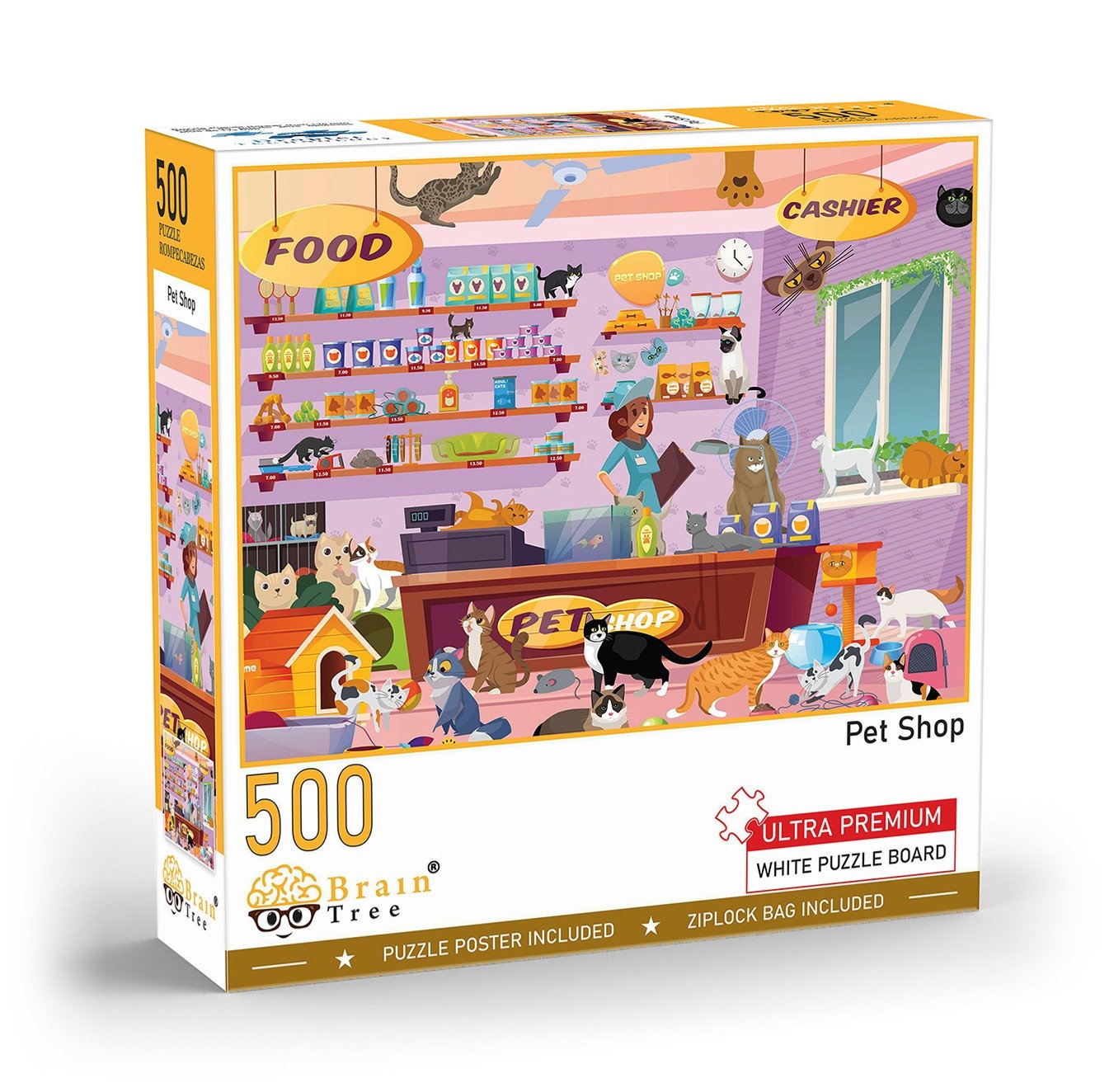 Brain Tree dėlionė, Gyvūnų parduotuvėlė, 500 det.