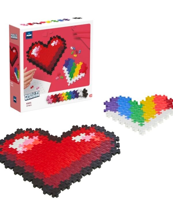 Plus Plus dėlionė pagal skaičius ŠIRDELĖS, 250 det.