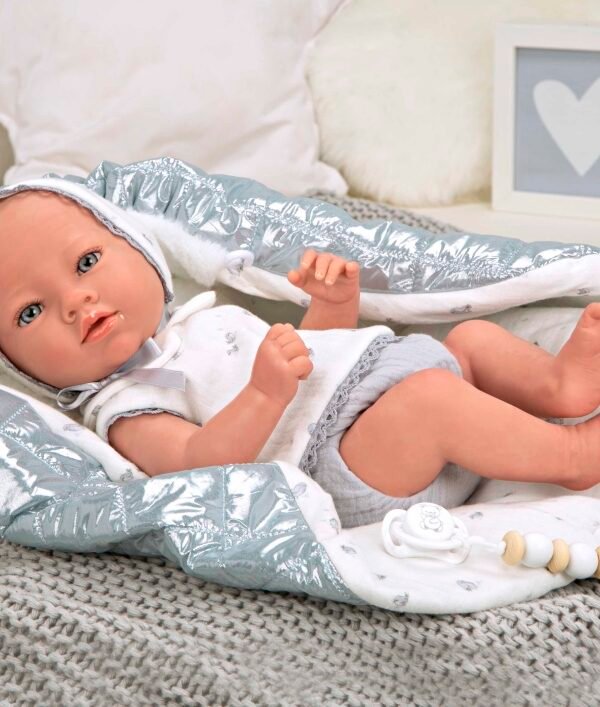 Reborn lėlytė su blizgiu pleduku, berniukas, 38 cm