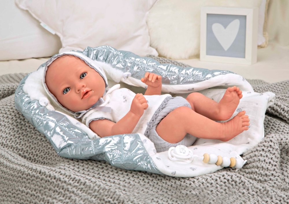 Reborn lėlytė su blizgiu pleduku, berniukas, 38 cm