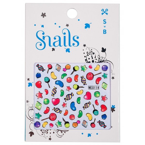 Snails nagų lipdukai Saldus sprogimas