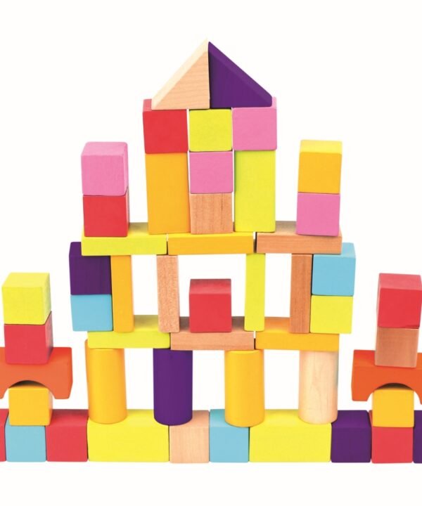 Spalvotos medinės kaladėlės, 12 mėn+