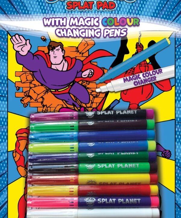 Splat Planet magiška spalvinimo knygelė SUPER HEROJAI