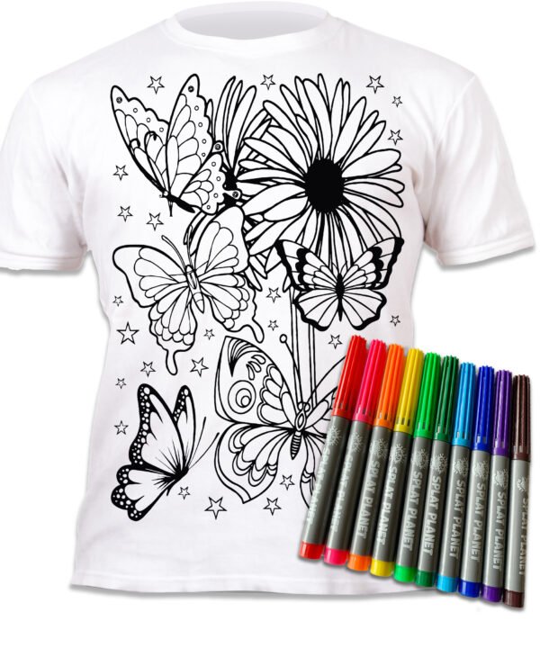 Splat Planet marškinėliai su flomasteriais, Drugeliai