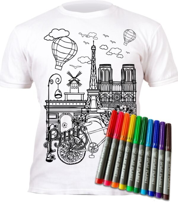 Splat Planet marškinėliai su flomasteriais, Paryžius