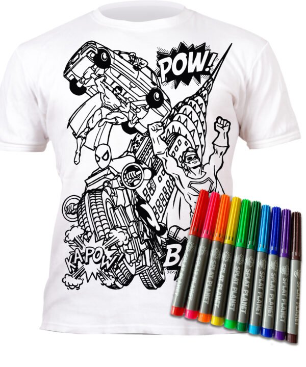 Splat Planet marškinėliai su flomasteriais, Super herojai