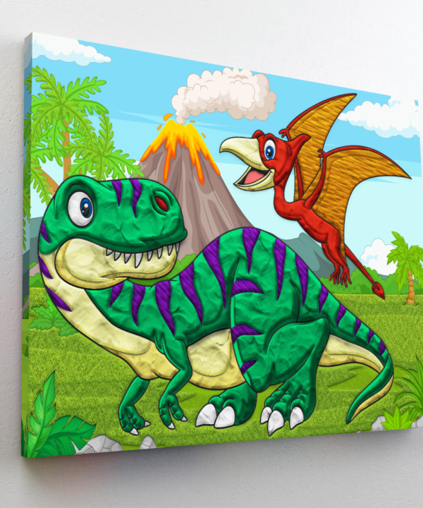 Splat Planet paveikslas iš modelino, Dinozaurai 30x40cm