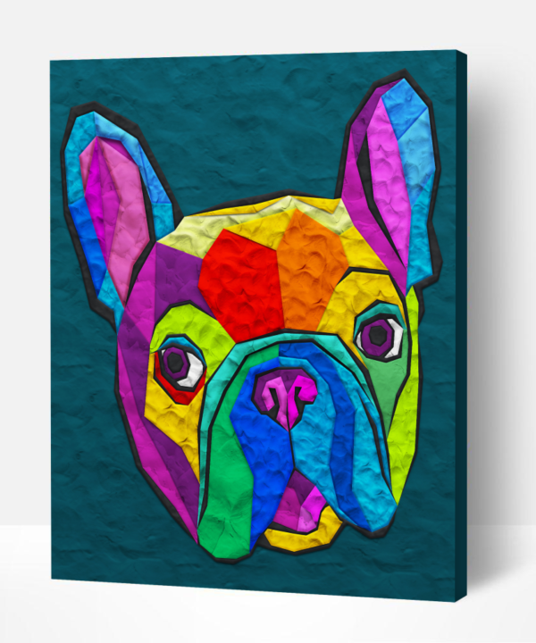 Splat Planet paveikslas iš modelino, Prancūzų Buldogas 30x40cm