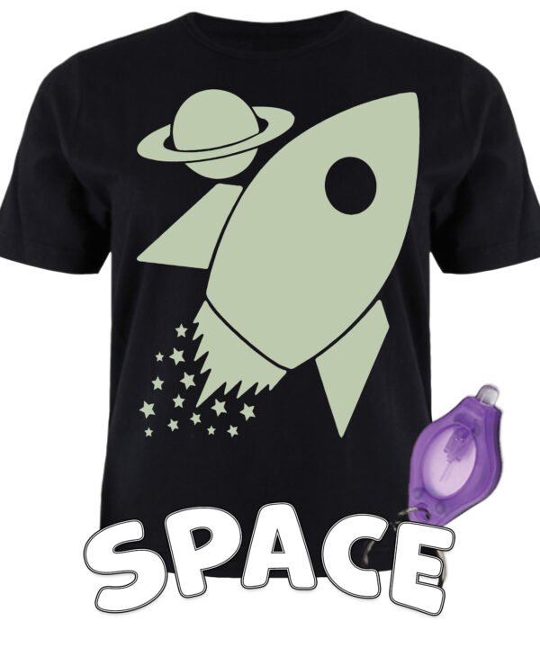 Splat Planet šviečiantys tamsoje marškinėliai, Kosmose