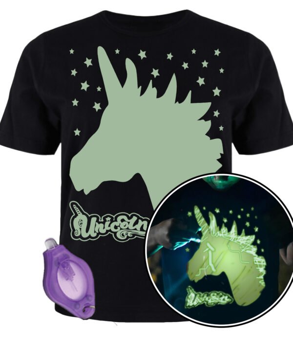 Splat Planet šviečiantys tamsoje marškinėliai, Vienaragis