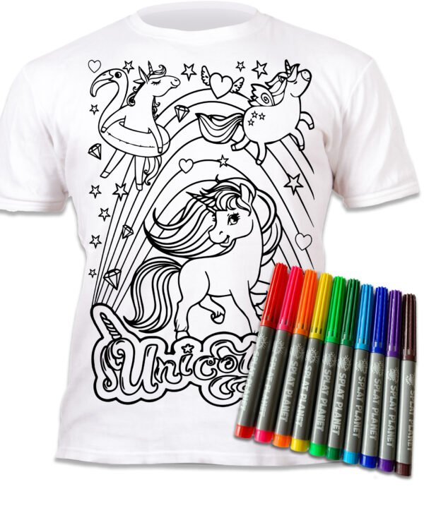 Splat Planet marškinėliai su flomasteriais, Vienaragiai