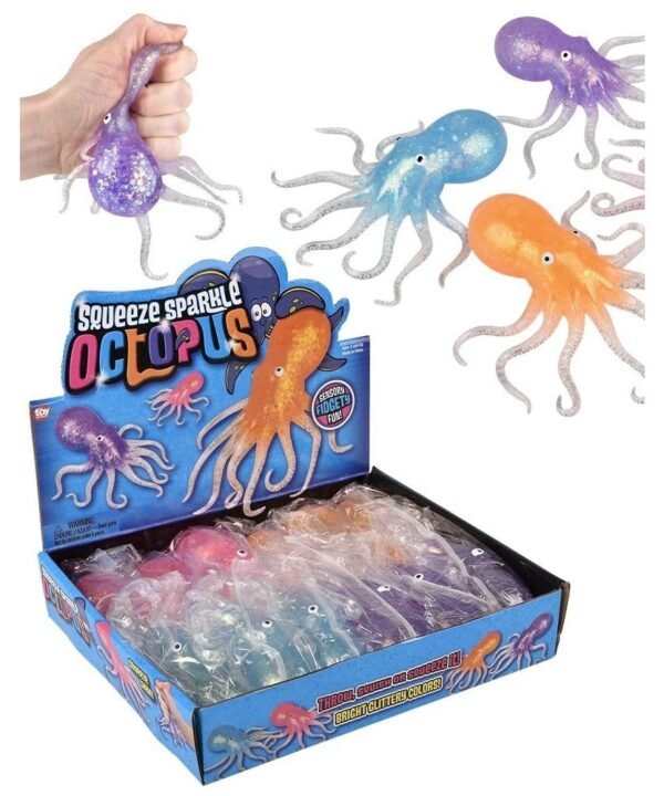 Antistresinis suspaudžiamas aštuonkojis 10 cm