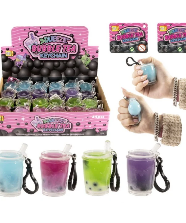 Antistresinis suspaudžiamas žaislas pakabukas Bubble Tea 6,5 cm