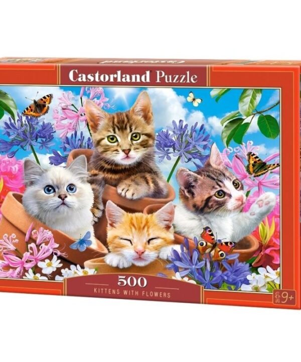 Castorland dėlionė Kittens with Flowers 500 det