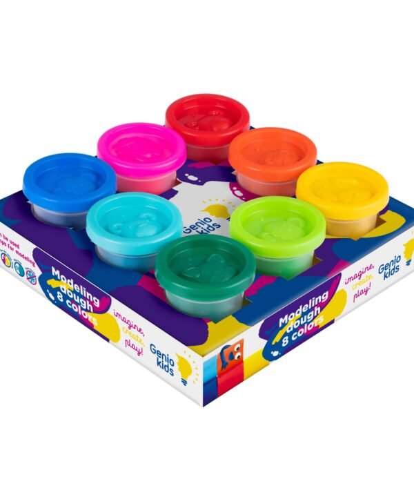 GENIO KIDS Natūralus plastilinas - modelinas, 8 spalvos