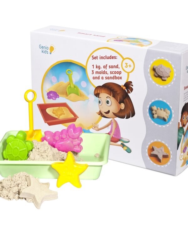 Kūrybinis rinkinys Išmanusis smėlis 1 kg su smėliadėže su 3 formelėmis
